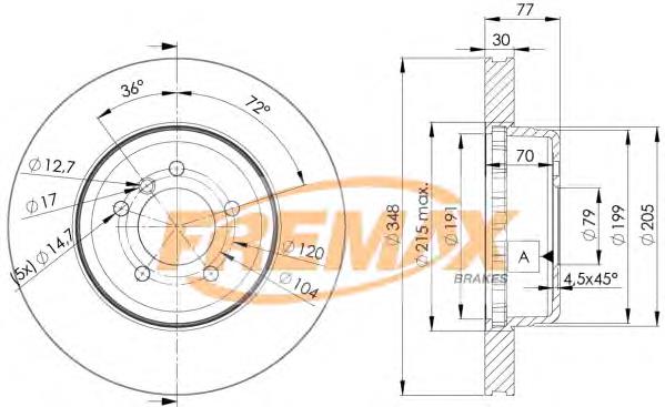 BD3402 Fremax freno de disco delantero