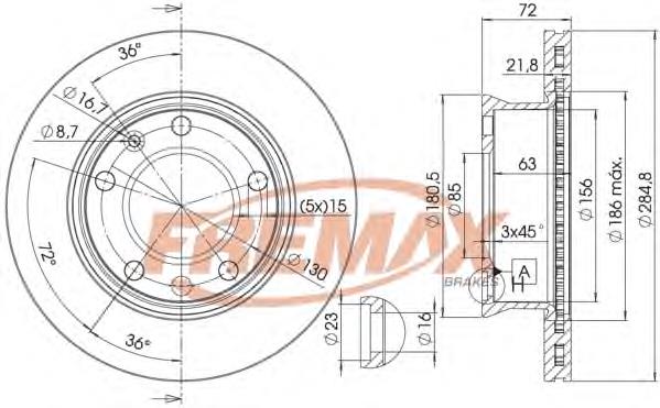 BD-0187 Fremax freno de disco delantero