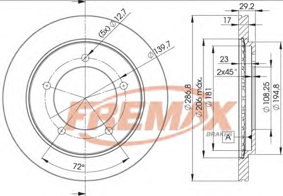 BD2863 Fremax freno de disco delantero