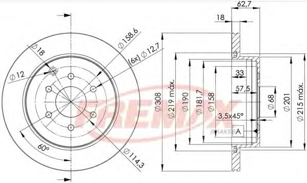 BD4203 Fremax freno de disco delantero