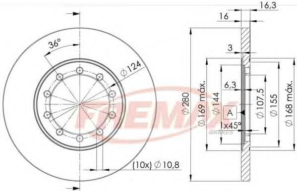 BD5631 Fremax disco de freno trasero