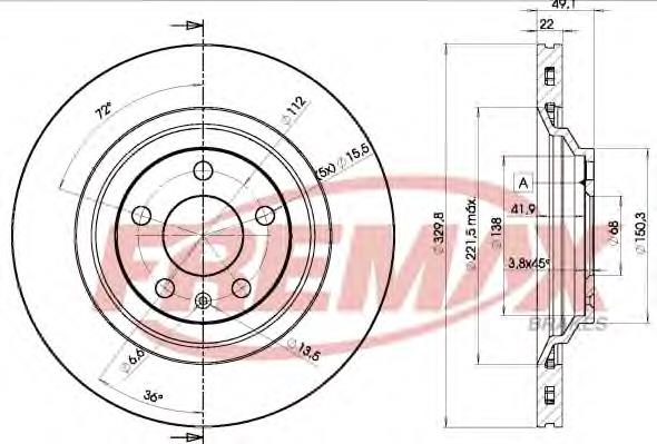 BD5314 Fremax disco de freno trasero