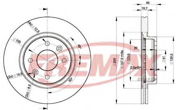 BD5081 Fremax freno de disco delantero