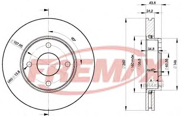 BD5950 Fremax freno de disco delantero