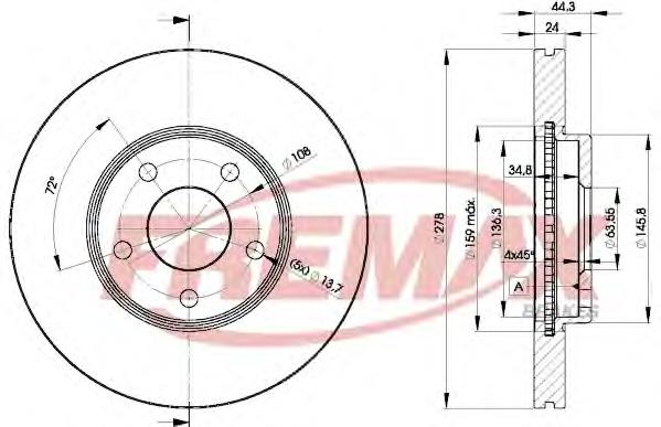 BD5980 Fremax freno de disco delantero