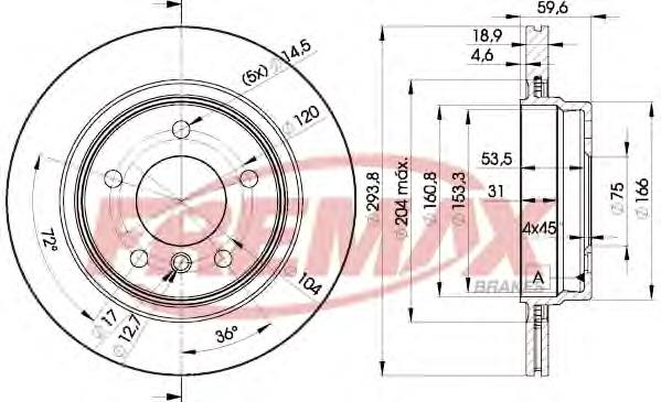 BD5563 Fremax disco de freno trasero