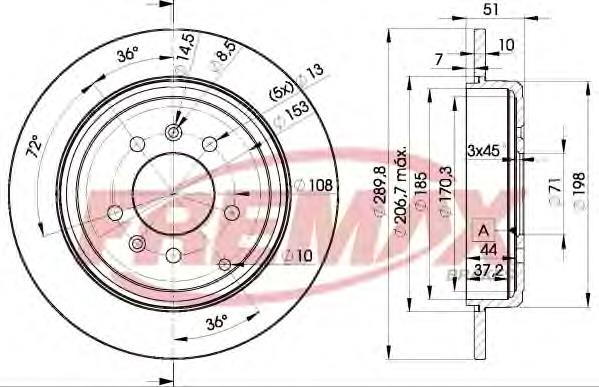 BD 4686 Fremax disco de freno trasero