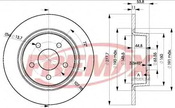 BD-7989 Fremax disco de freno trasero