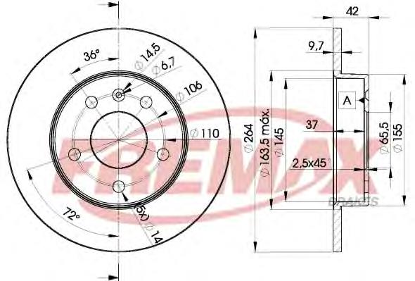 BD9110 Fremax disco de freno trasero