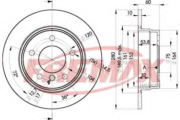 BD8936 Fremax disco de freno trasero