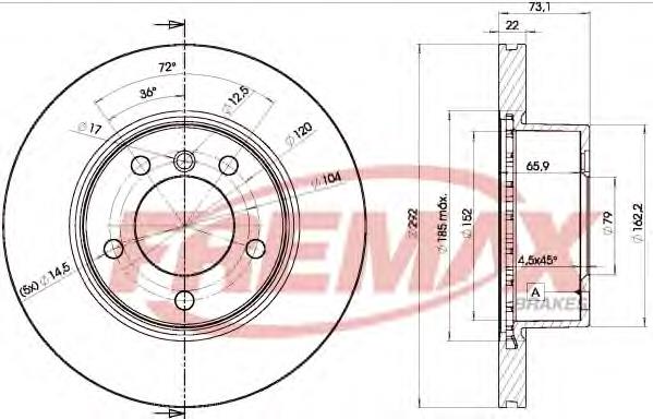 BD6464 Fremax freno de disco delantero