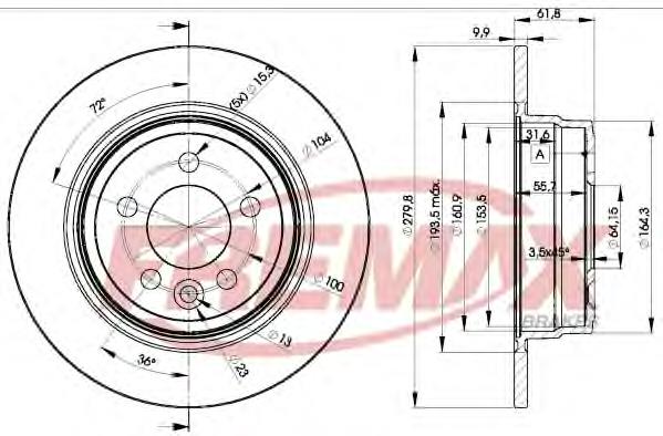 BD0847 Fremax disco de freno trasero