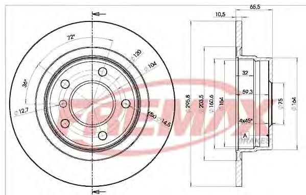 BD1725 Fremax disco de freno trasero