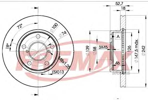 BD0032 Fremax freno de disco delantero