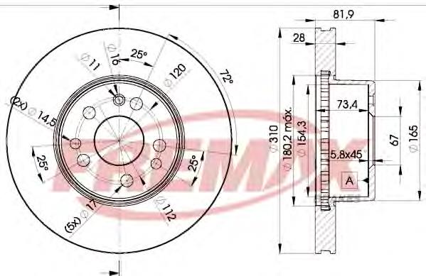 BD0312 Fremax freno de disco delantero