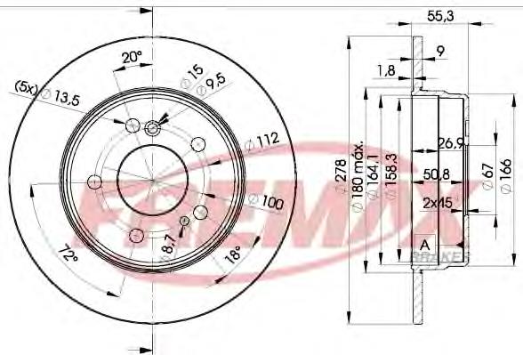 BD-0412 Fremax disco de freno trasero