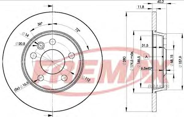 BD-3111 Fremax disco de freno trasero