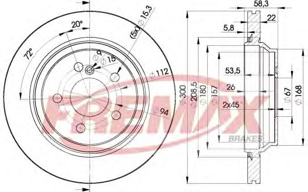 BD3053 Fremax disco de freno trasero