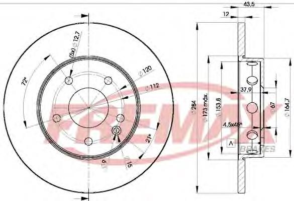 BD3180 Fremax freno de disco delantero