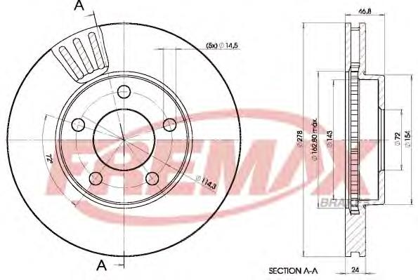 BD4093 Fremax freno de disco delantero