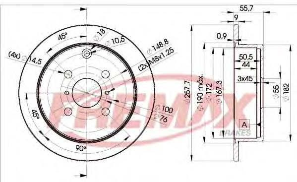 BD2251 Fremax disco de freno trasero