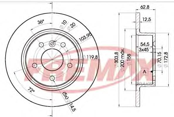 BD2004 Fremax disco de freno trasero