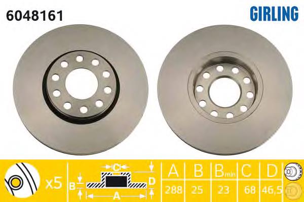 6048161 Girling freno de disco delantero