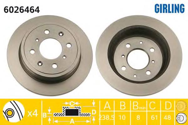 Disco de freno trasero Girling 6026464 precio, desde 26,54 EUR