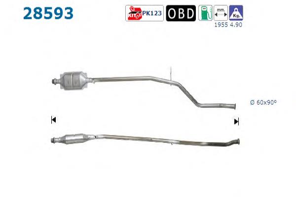Catalizador 1731E6 Peugeot/Citroen