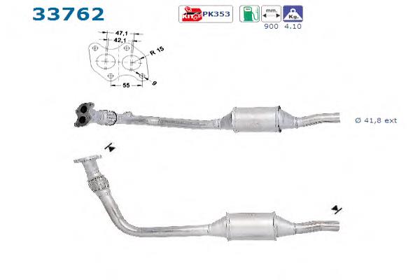 BM91524H BM Catalysts Silenciador de escape delantero 