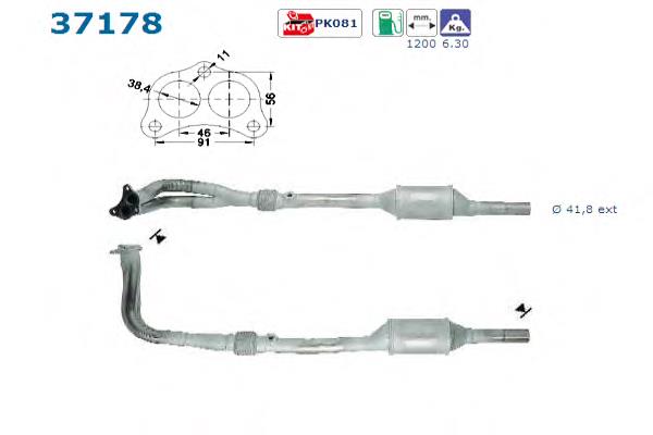 6N0253058X VAG Catalizador de gasolina y diésel