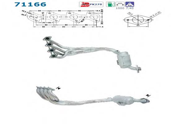 A1684900719 Mercedes Catalizador de gasolina y diésel