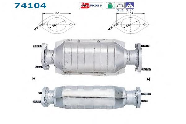 Convertidor Catalitico 74104 AS/Auto Storm