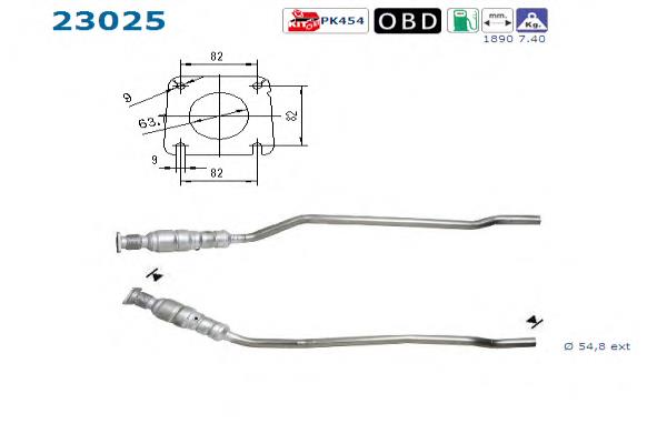 4880224AB Chrysler Catalizador de gasolina y diésel