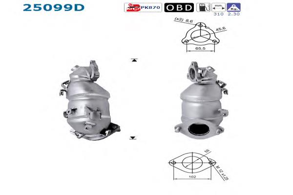25099D AS/Auto Storm Catalizador de gasolina y diésel