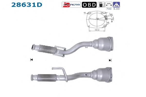 28631D AS/Auto Storm Catalizador de gasolina y diésel