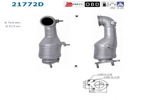 21772D AS/Auto Storm Catalizador de gasolina y diésel