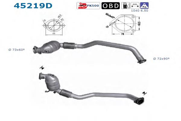 45219D AS/Auto Storm Catalizador de gasolina y diésel