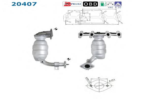 OP40420K Veneporte Catalizador de gasolina y diésel