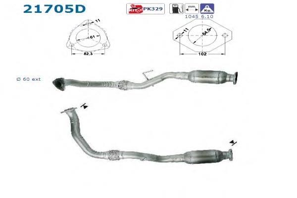 Catalizador de gasolina y diésel para Opel Frontera B 6B