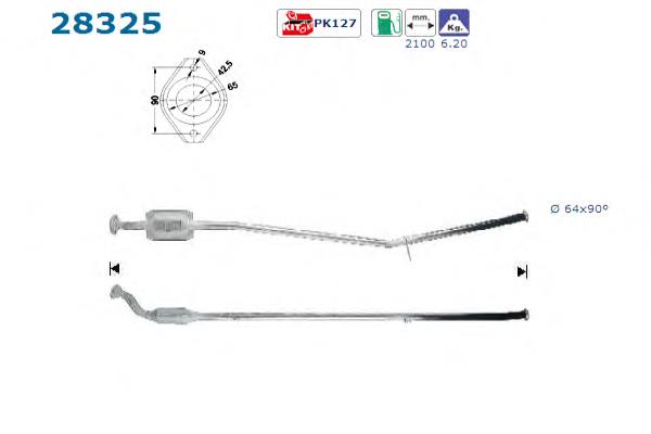 Catalizador de gasolina y diésel para Peugeot 205 II 20A, C