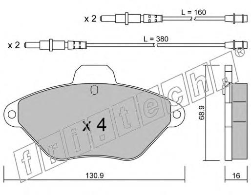 160.0 Fri.tech pastillas de freno delanteras