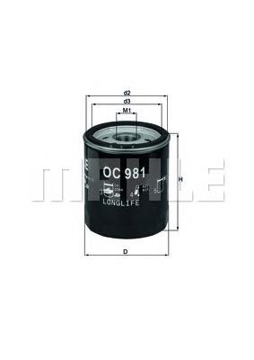 Filtro de aceite OC981 Mahle Original