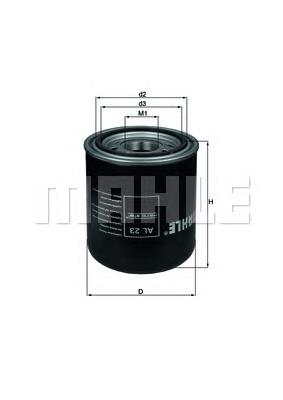 Filtro del desecador de aire (separador de agua y aceite) (camión) Mahle Original AL23