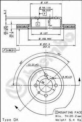 BS7946 Breco freno de disco delantero