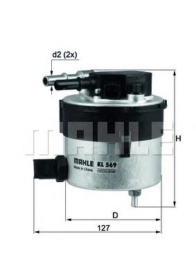 Filtro de combustible KL569 Mahle Original