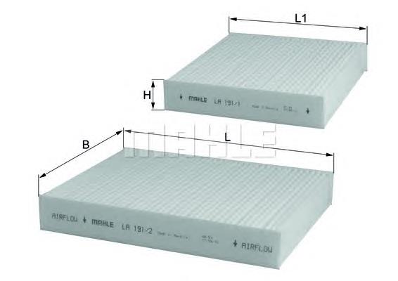 Filtro de cabina Mahle Original LA191S precio, desde 9,28 EUR