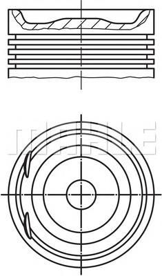 55558208 Opel pistón completo para 1 cilindro, cota de reparación + 0,50 mm