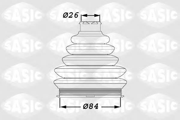 1900016 Sasic fuelle, árbol de transmisión delantero exterior