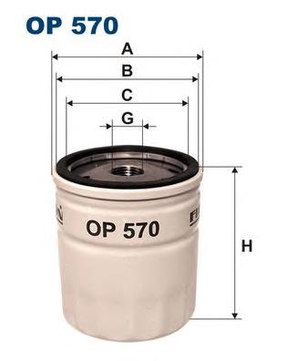 Filtro de aceite motor Filtron OP570